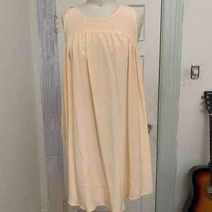 Amour Vert Peach Silk Babydoll Shift Dress Size S